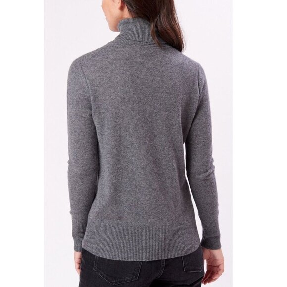 Equipment Delafine Cashmere Sweater Womens Gray Turtleneck Lightweight - Picture 10 of 10